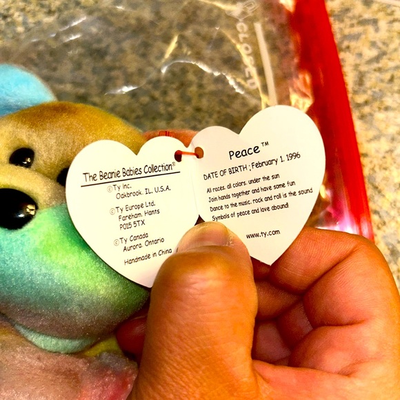 Peace Bear Beanie Baby - Picture 9 of 9